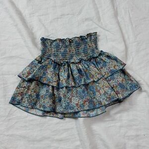 Smocked Blue Ruffle Skirt